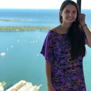 Purple bohemian daffodil flower dress